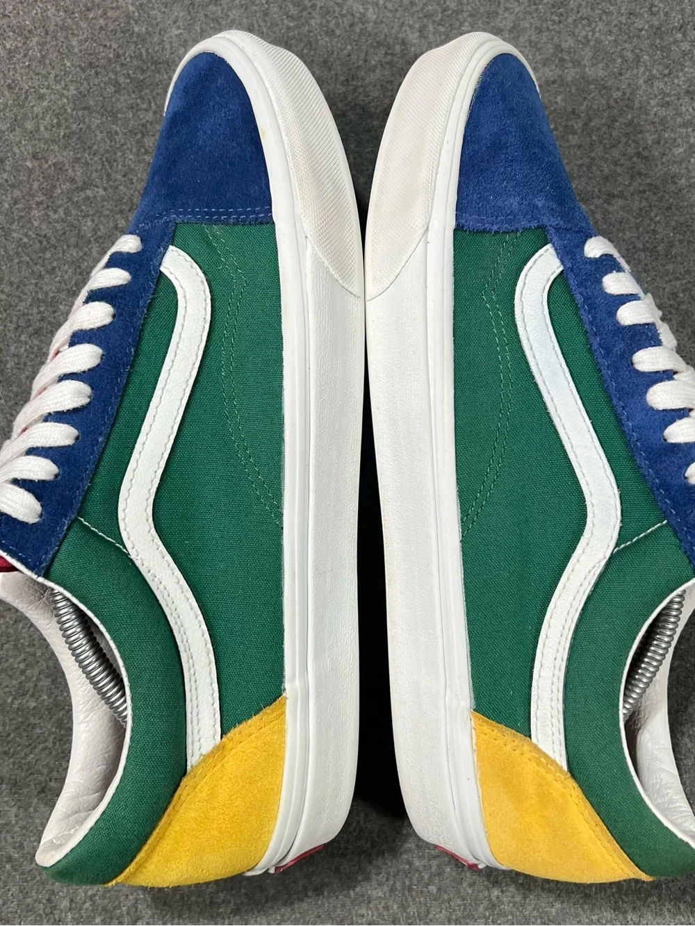 VANS Old Skool Yacht Club Blue/Green-Yellow Canvas/Suede Retro Sneaker Size 11.5
